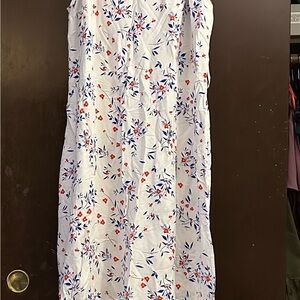 Style & Co. White Pink Sleeveless Sundress